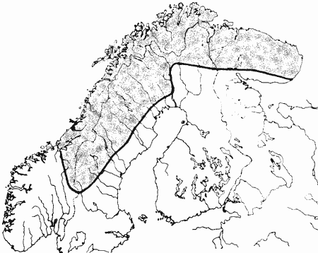 Figur 5.1 Det samiske bosettingsområdet
