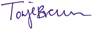 Signaturen til Tonje Brenna