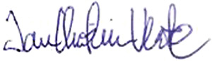 Signaturen til Jan Christian Vestre