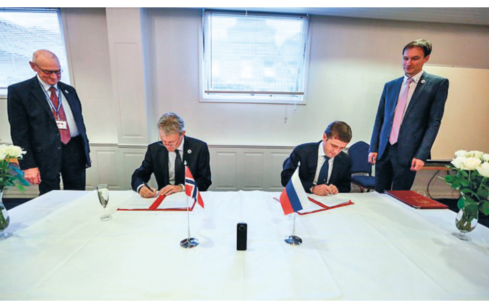 Figur 5.4 Norsk-russisk avtale om 2017-kvoter for torsk og andre viktige bestander i Barents-havet ble inngått 20. oktober 2016. Avtalen markerte 40 år med godt fiskerisamarbeid med Russland.