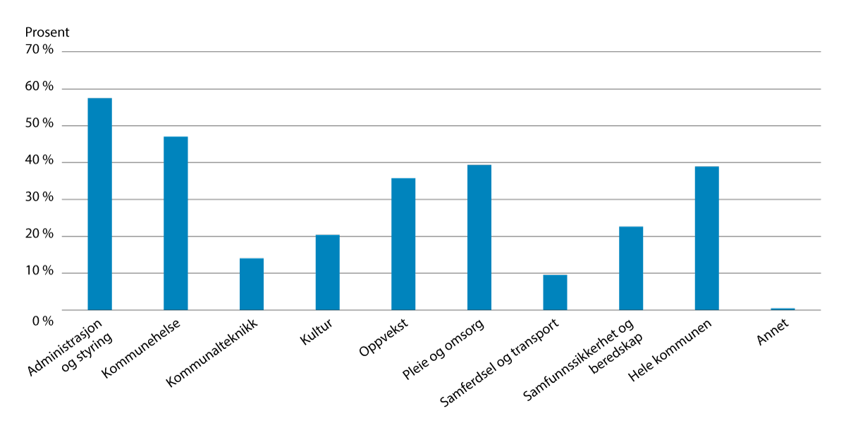 Figur 4.2 Statsforvalternes prosjektskjønnsmidler. Prosjekter fordelt på sektorer.1