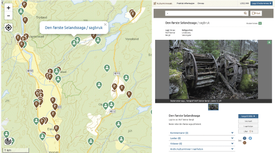 Figure 8.7 Example from the Kulturminnesøk portal.