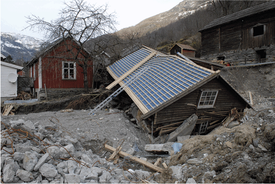 Figure 9.13 Floods and landslides are acute threats that can seriously damage cultural environments.