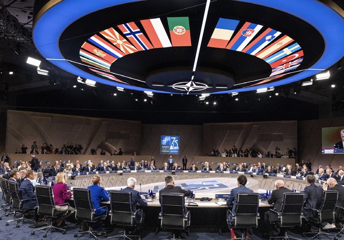 A photo showing the NATO summit in Washington D.C., July 2024.