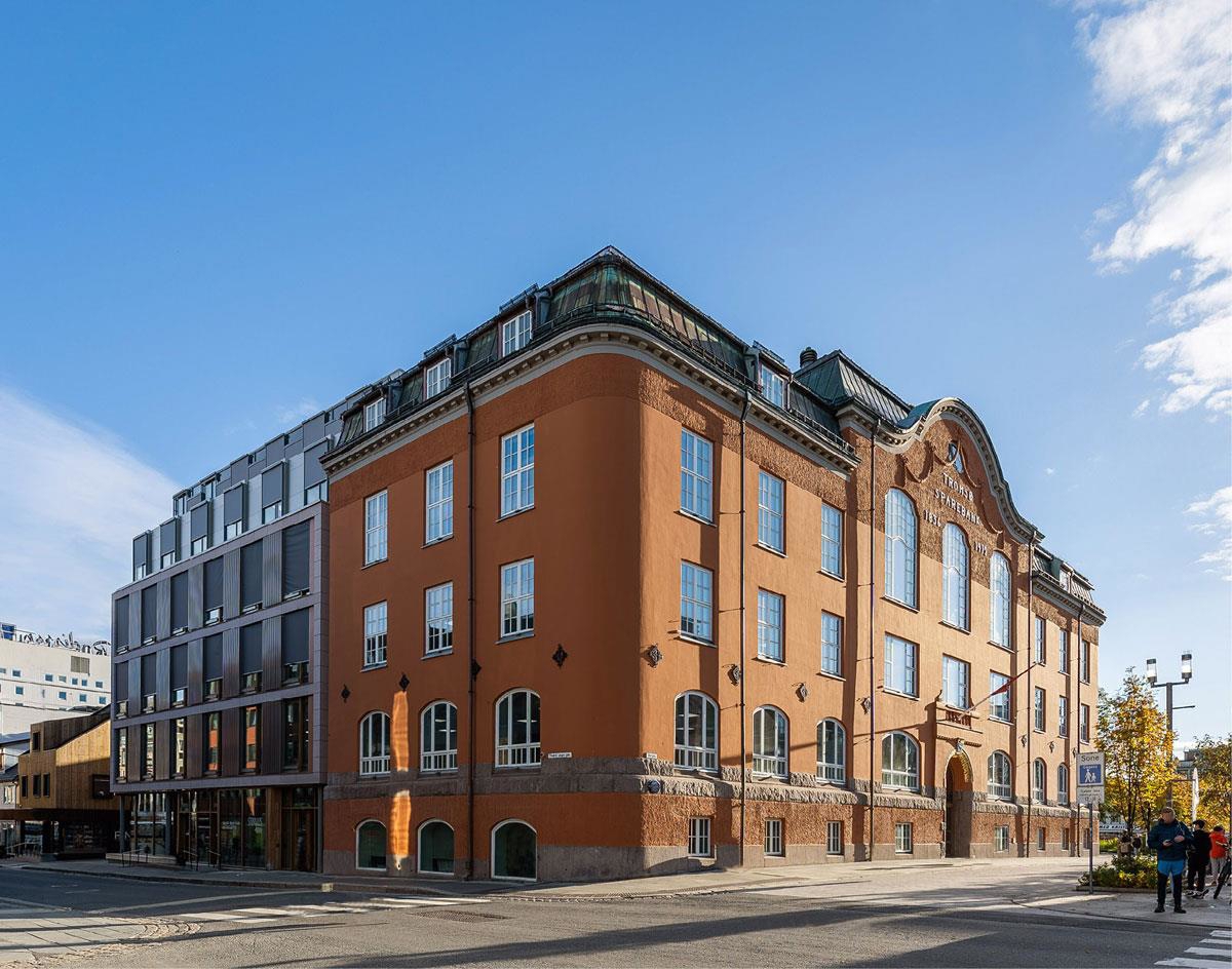 Bilde 40: Rødbankkvartalet, Tromsø. Utbygger: Sparebank 1 Nord-Norge og Rødbankkvartalet AS. Arkitekt: NIELSTORP+ arkitekter AS. Foto: Trygve Espejord