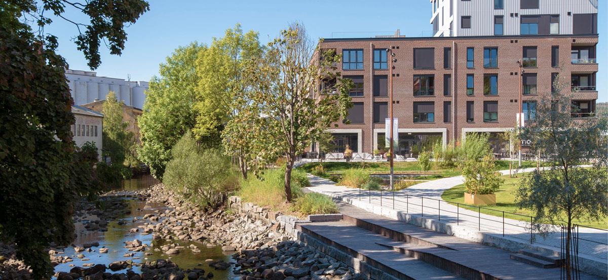 Bilde 55: Verket, Moss. Utbygger: Höegh Eigedom AS. Arkitekt/landskapsarkitekt: MEI/Lala Tøyen AS/A-lab AS/Mad AS/NIELSTORP+ arkitekter AS/Asplan Viak AS. Foto: Lala Tøyen AS