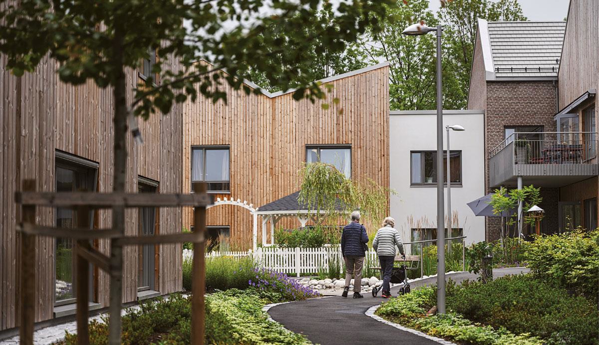 Bilde 58: Carpe diem demenslandsby, Bærum. Byggherre: Bærum kommune. Arkitekt/landskapsarkitekt: Nor-dic Office of Architecture/Bjørbekk & Lindheim landskapsarkitekter AS. Foto: Benjamin Ward