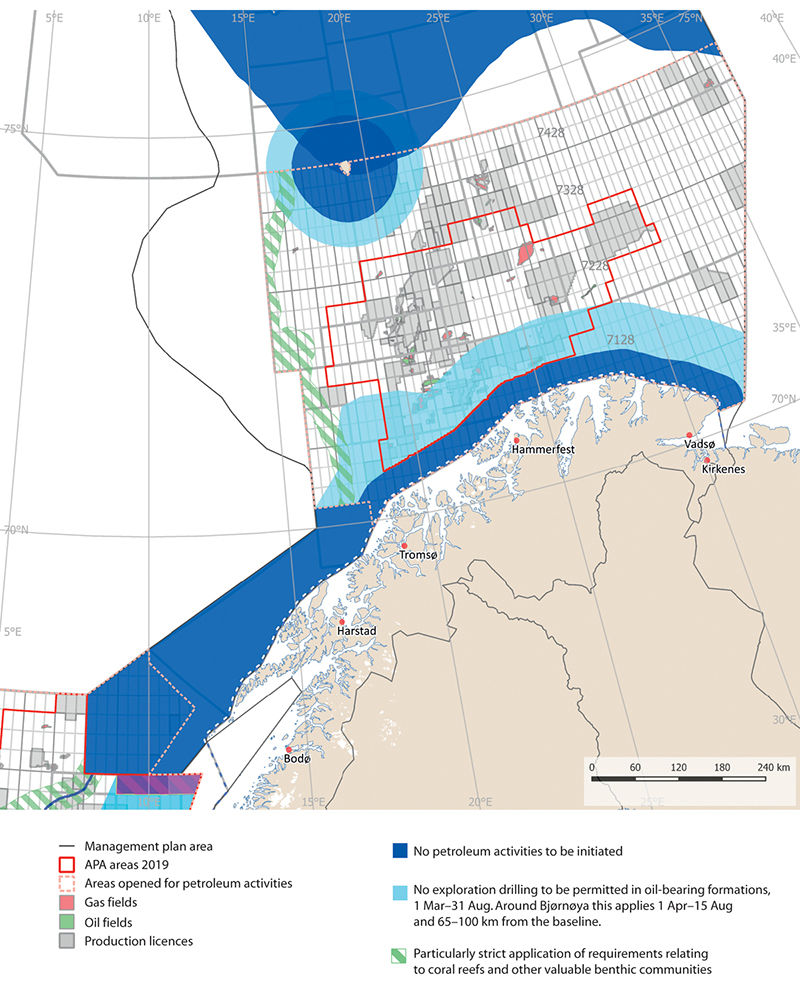 Figure 9.1 Framework for petroleum activities in the Barents Sea–Lofoten area.