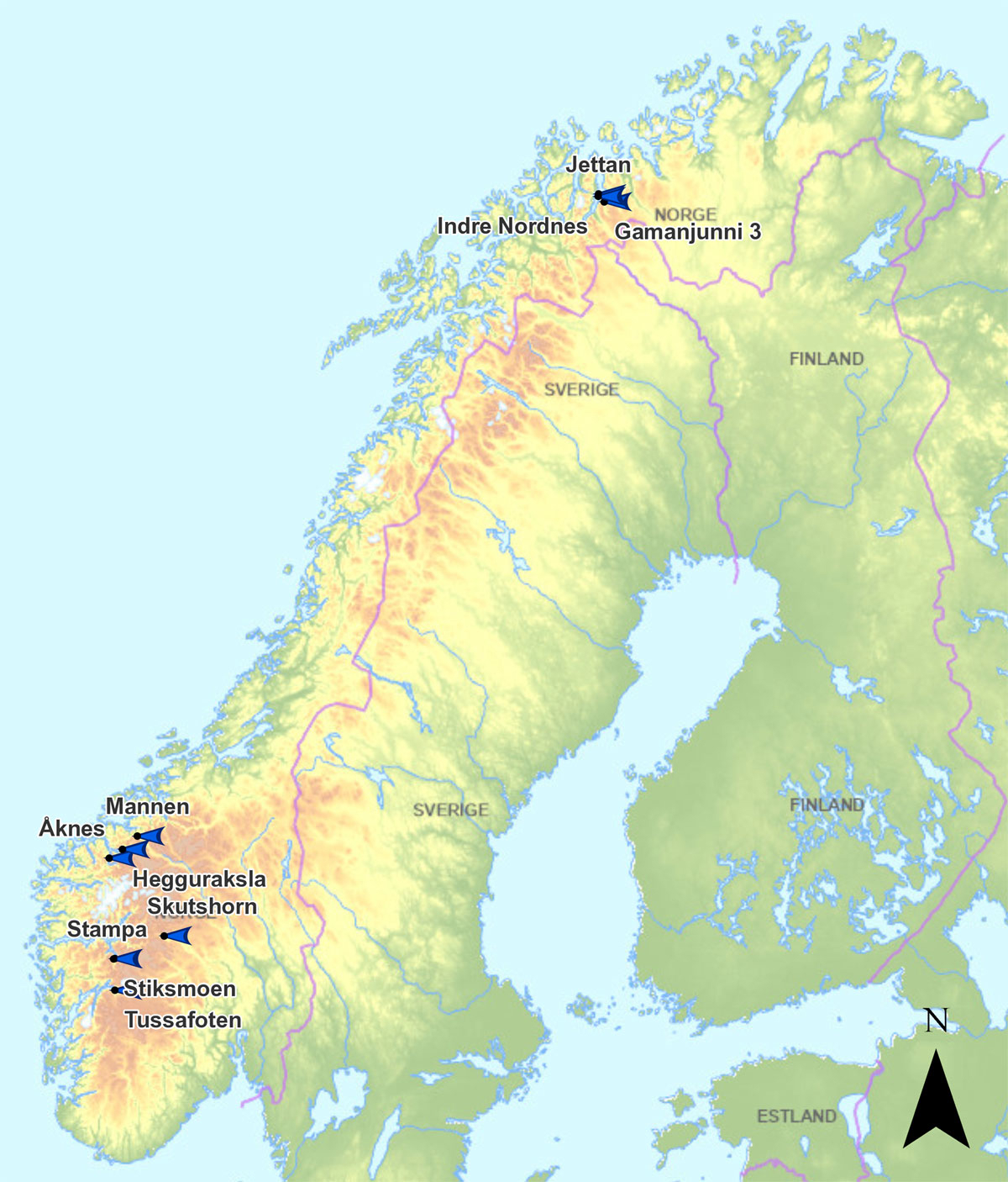 Figur 8.5 Ustabile fjellparti med kontinuerleg overvaking.