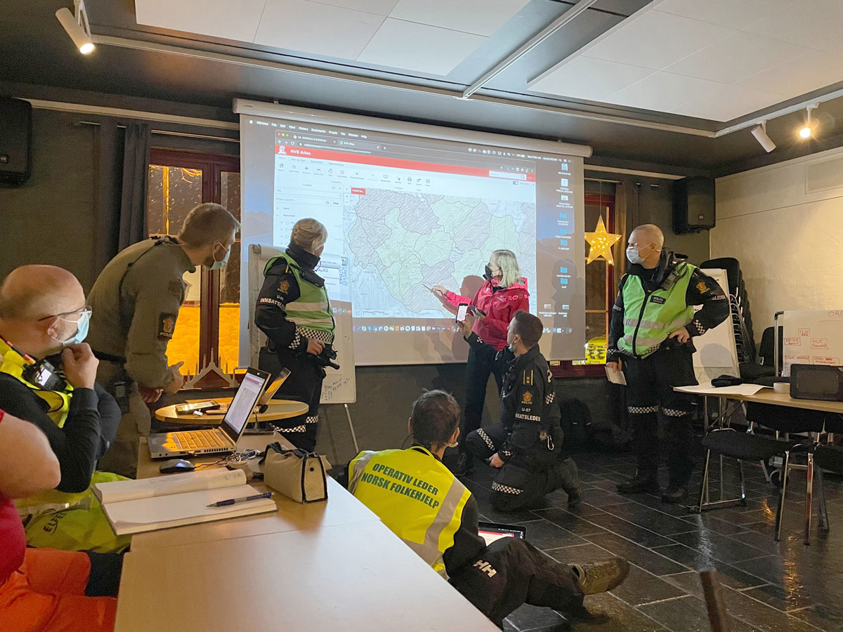 Figur 9.1 Samhandling om krisehandtering etter kvikkleireskredet i Gjerdrum 30. desember 2020.