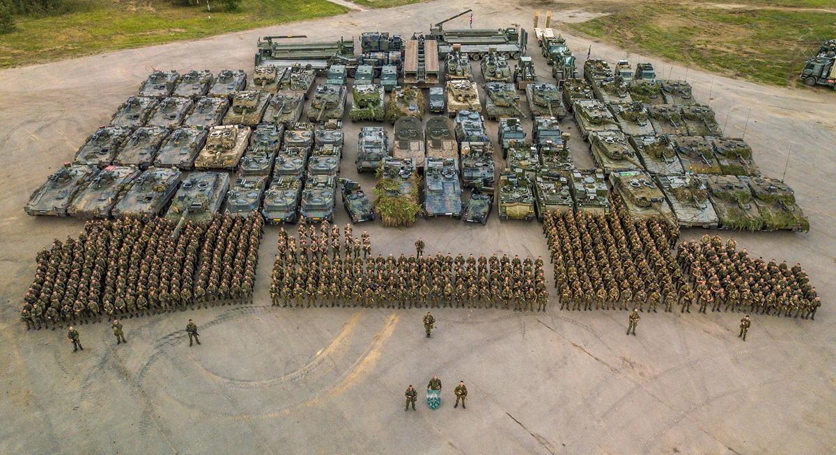 Figur 10.3 Alliert interoperabilitet er allerede dimensjonerende for Forsvaret. Enhanced Forward Presence i Litauen er en NATO-styrke som består av styrker fra mange nasjoner og som skal avskrekke Russland fra å gå til angrep på det lille NATO-landet. Norge bid...