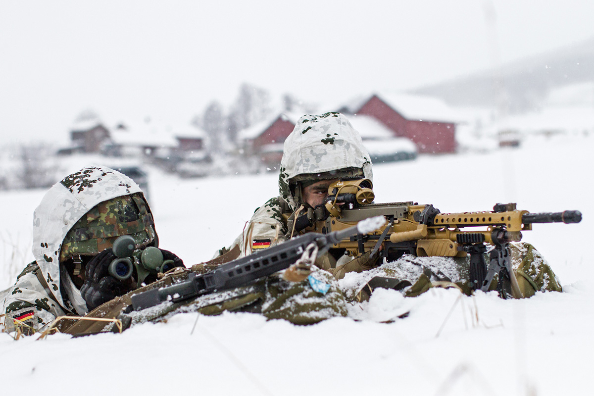 Figur 14.5 Tyskland vil bli en viktigere alliert i årene som kommer. På bildet øver soldater fra 232 Gebirgsjägerbataljon i Vingelen under øvelse Trident Juncture 2018.