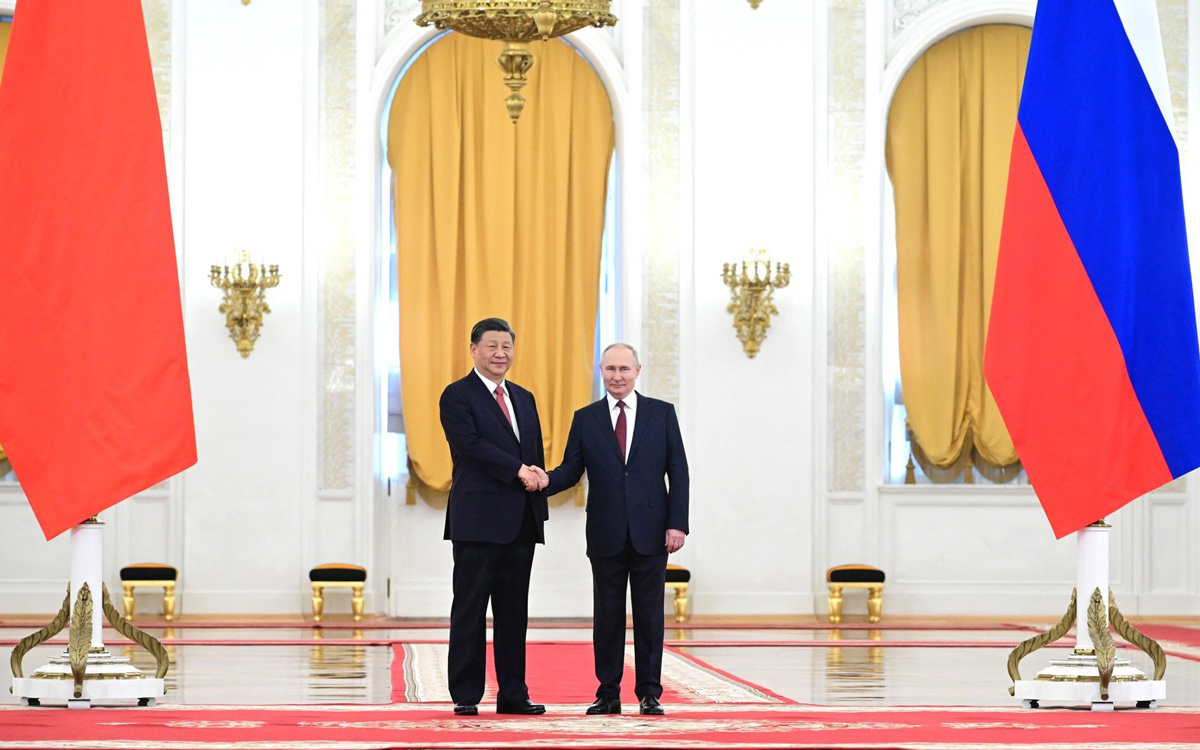 Figur 4.2 Vladimir Putin og Xi Jinping har møtt hverandre 40 ganger siden 2013. Kina og Russland har et stadig tettere strategisk partnerskap hvor begge ser seg tjent med å stå sammen mot Vesten. Her avbildet på deres siste møte i Moskva 21. mars 2023.
