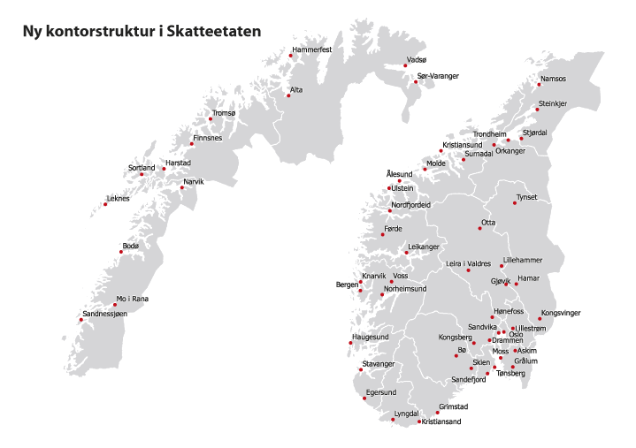 Figur 5.2 Ny kontorstruktur i Skatteetaten