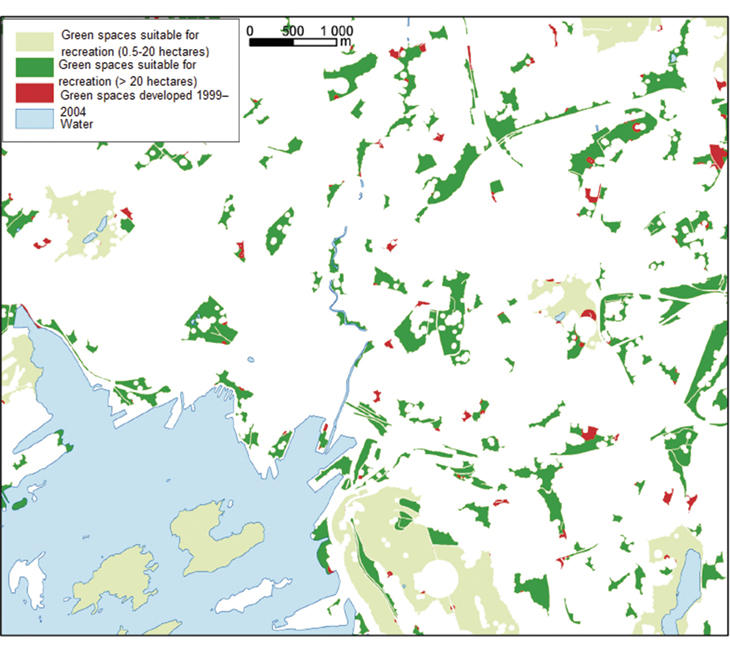 Figure 9.1 Green spaces in Oslo