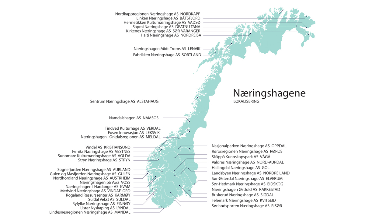 Figur 5.5 Kart over næringshager