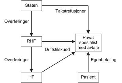 Figur 13.1 Dagens finansiering av private avtalespesialister.