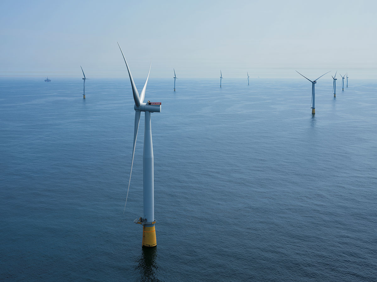 Figure 5.8 Floating wind turbines in the Hywind Tampen wind farm.