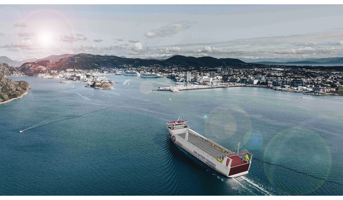 Figur 5.11 Grønn skipsfart. Planlagt utslippsfri sjørute mellom Bodø og Tromsø, ASKO Nord-Norgelinjen.