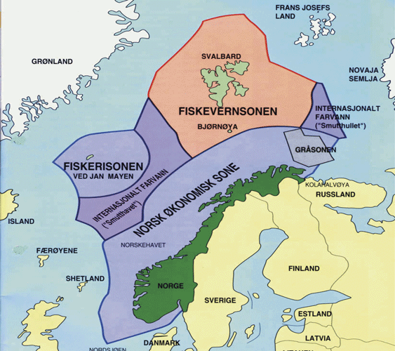 Figur 3.1 Kystvaktens operasjonsområde