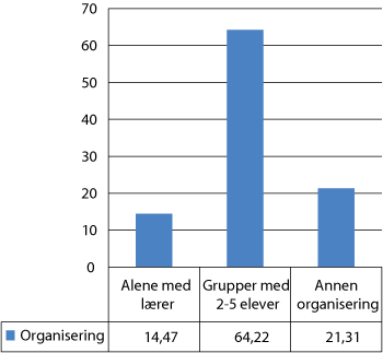 Figur 3.7 Pedagogisk organisering av spesialundervisning. Skoleåret l 2010–11. Prosent.