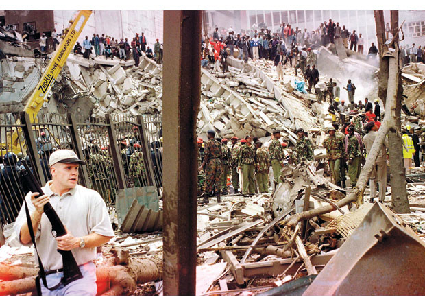 Figur 4.4 Ruinene etter angrepet mot den amerikanske ambassaden i Nairobi, Kenya 1998.
