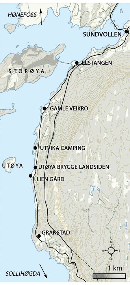 Figur 9.4 Kart over Utøya-området.