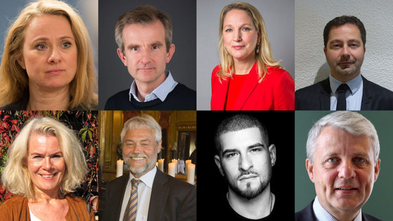 Bildecollage av foredragsholderne på konferansen om integrering av flyktninger i arbeidslivet