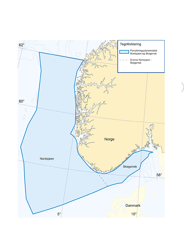 Figur 2.2 Forvaltningsplanområdet Nordsjøen og Skagerak