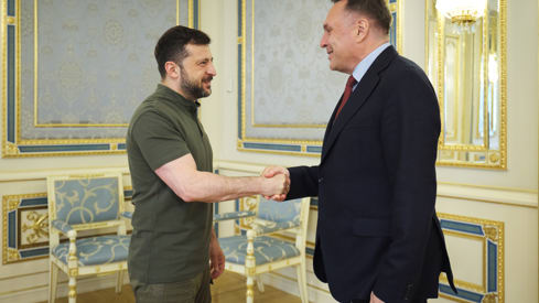 Volodomyr Zelenskyj og Tore O. Sandvik