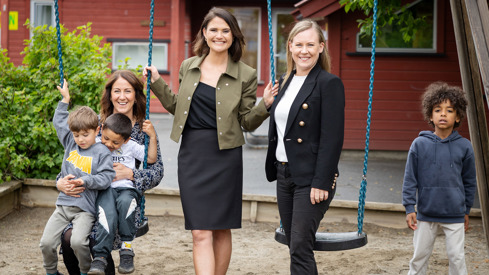 Arbeids- og inkluderingsminister Tonje Brenna, kunnskapsminister Kari Nessa Nordtun og Barne- og familieminister Lene Vågslid