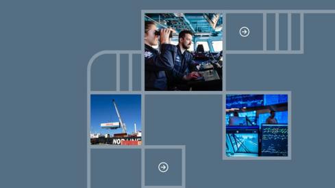 Faksimile av forsiden til Nasjonal sikkerhetsstrategi. Blå bakgrunn, streker, 3 illustrative fotos.