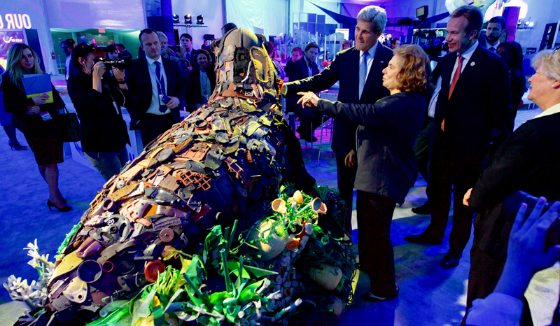 Utenriksminister Børge Brende på Our Ocean. Her sammen med USAs utenriksminister John Kerry