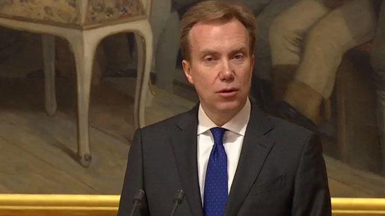 Utenriksminister Børge Brende holder sin redegjørelse for Stortinget om Norges innsats i Afghanistan. Foto: Fra stortinget.no