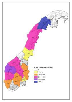Landsoversikt antall mjølkegeiter 2012
